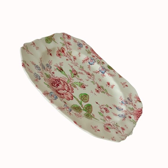 Johnson Bros Rose Chintz Square Plate 7.5 Iich VTG England Floral Cottage Chic - Picture 6 of 15